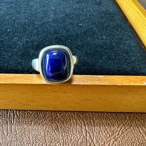 Sterling Silver Ring with Blue Lapis Stone Size 9